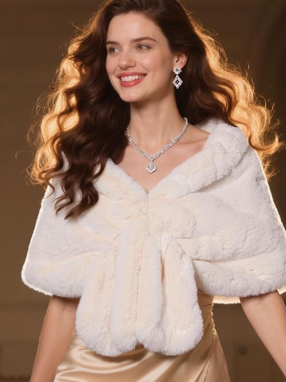 BABYOND Shawl Faux Fur One size Soft Cream